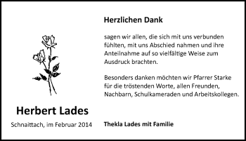 Traueranzeige von Herbert Lades von Pegnitz-Zeitung